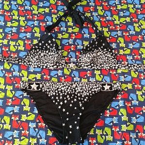 Victoria's secret black with silver star bikini